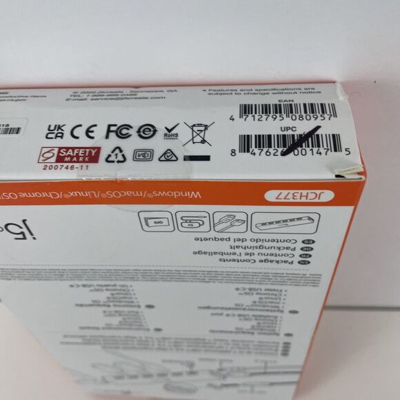 j5create USB-C 7-PORT HUB - 5Gbps -BC 1.2 - USB 3.0 - JCH377 - UPC# 847626001475 - Picture 2 of 3